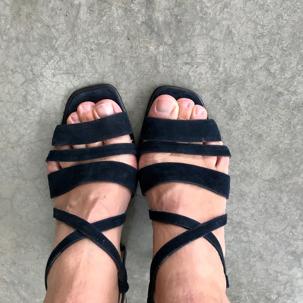 Blue suede LK Bennett sandals